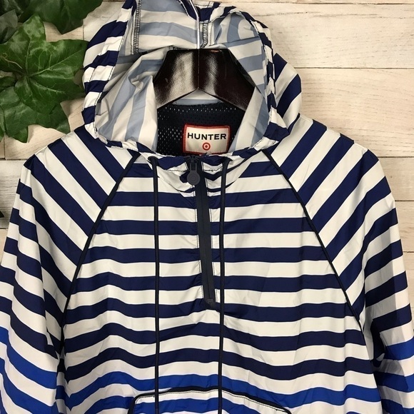 Hunter Target Blue White Rain Jacket Coat Medium - Picture 3 of 8